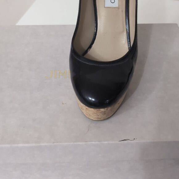Jimmy Choo black patent wedge platform Pump shoes size Size 38.5 - Picture 3 of 16